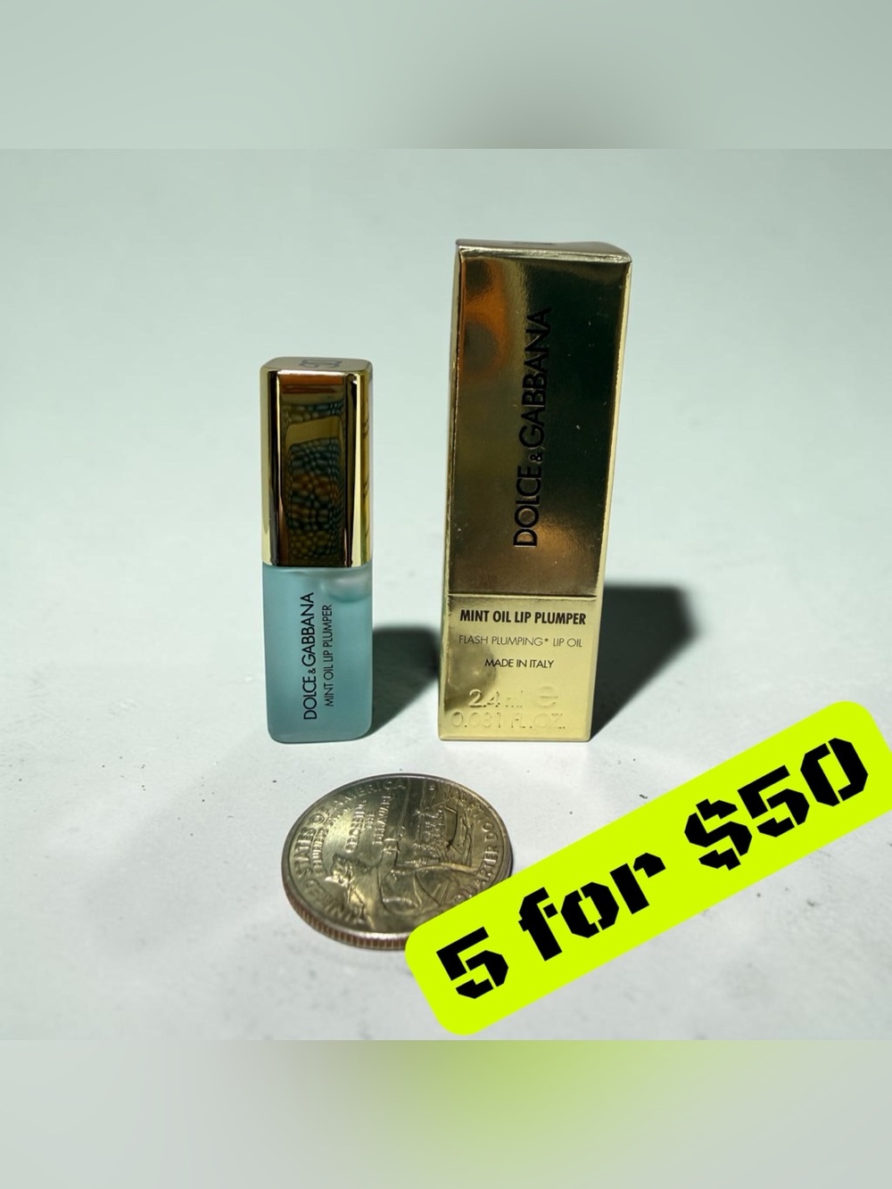 5 ITEMS FOR $50 • Dolce & Gabbana Mint Oil Lip Plumper Gloss Mini 2.4mL